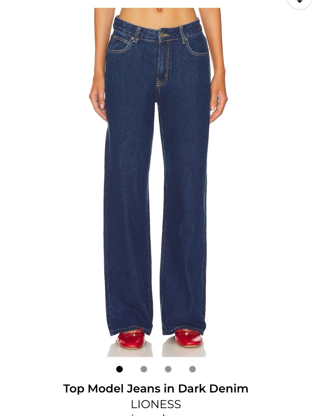 Lioness Dark Denim Wide Leg Jeans - Deep Blue
